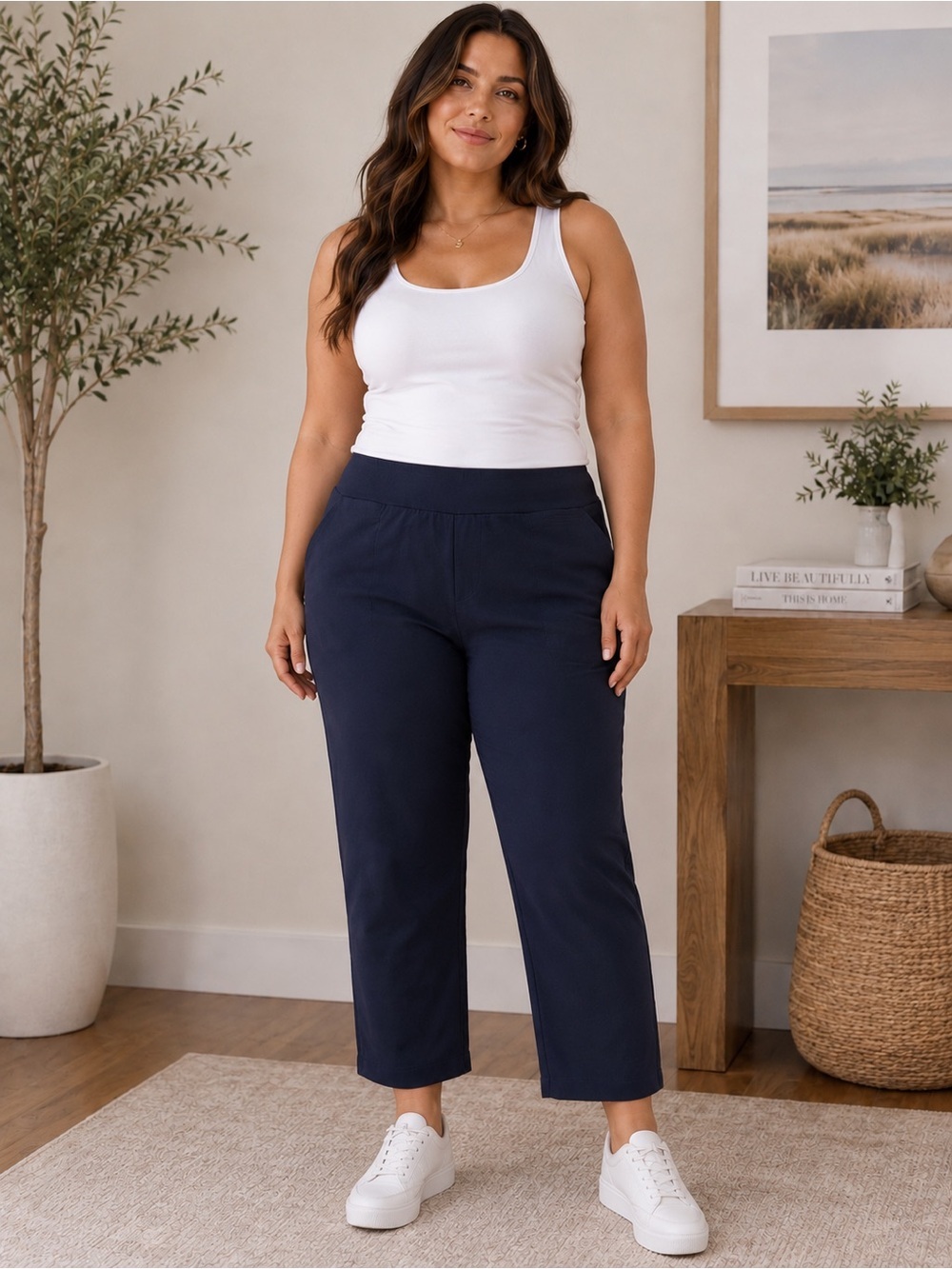 Croft & Barrow The Effortless Stretch Ankle Pants Pull-On Career Plus Size 24m